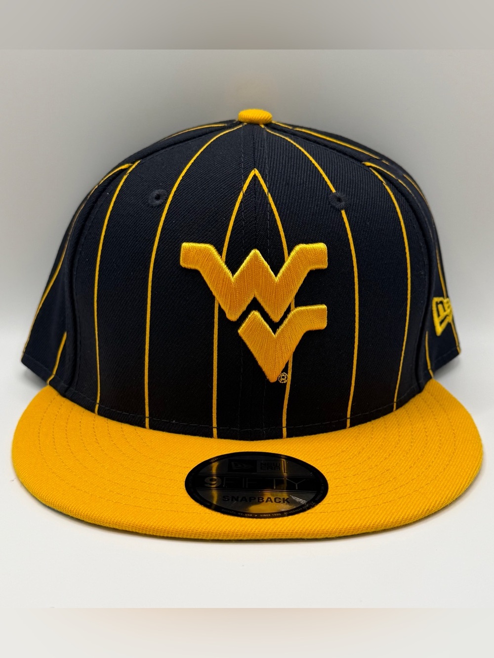 West Virginia Mountaineers New Era 9Fifty Snapback Hat Retro Pinstripe Cap